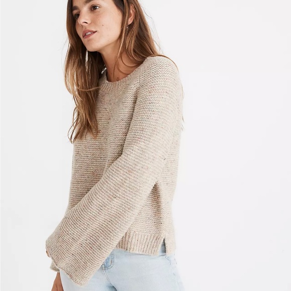 Madewell Flecked Wide-Sleeve Pullover Sweater - Picture 2 of 16